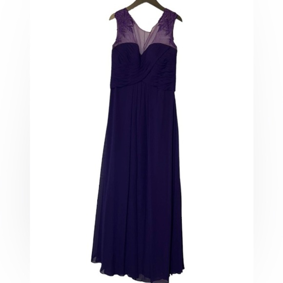 Morilee by Madeline Gardner V-neck Floor-Length Chiffon Evening Dress size 12 - Picture 5 of 14